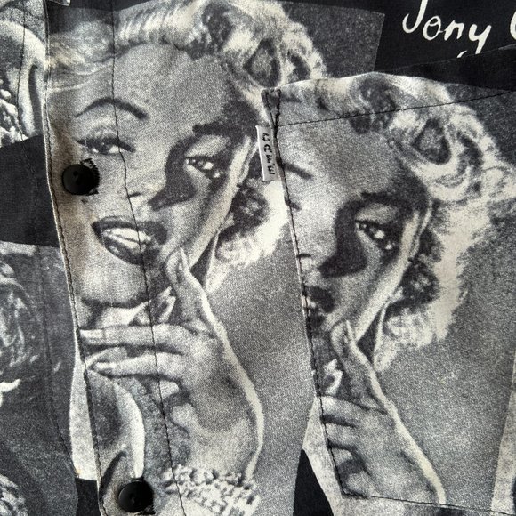CAFE HOLLYWOOD  vintage movie stars print shirt in size XXL designed in Italy - Picture 9 of 13
